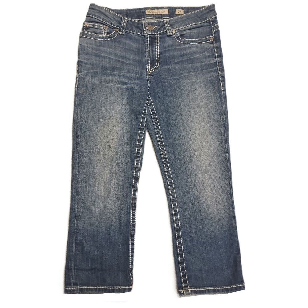 BKE Dakota Womens 27 Capri Jeans Stretch Blue Denim Pants